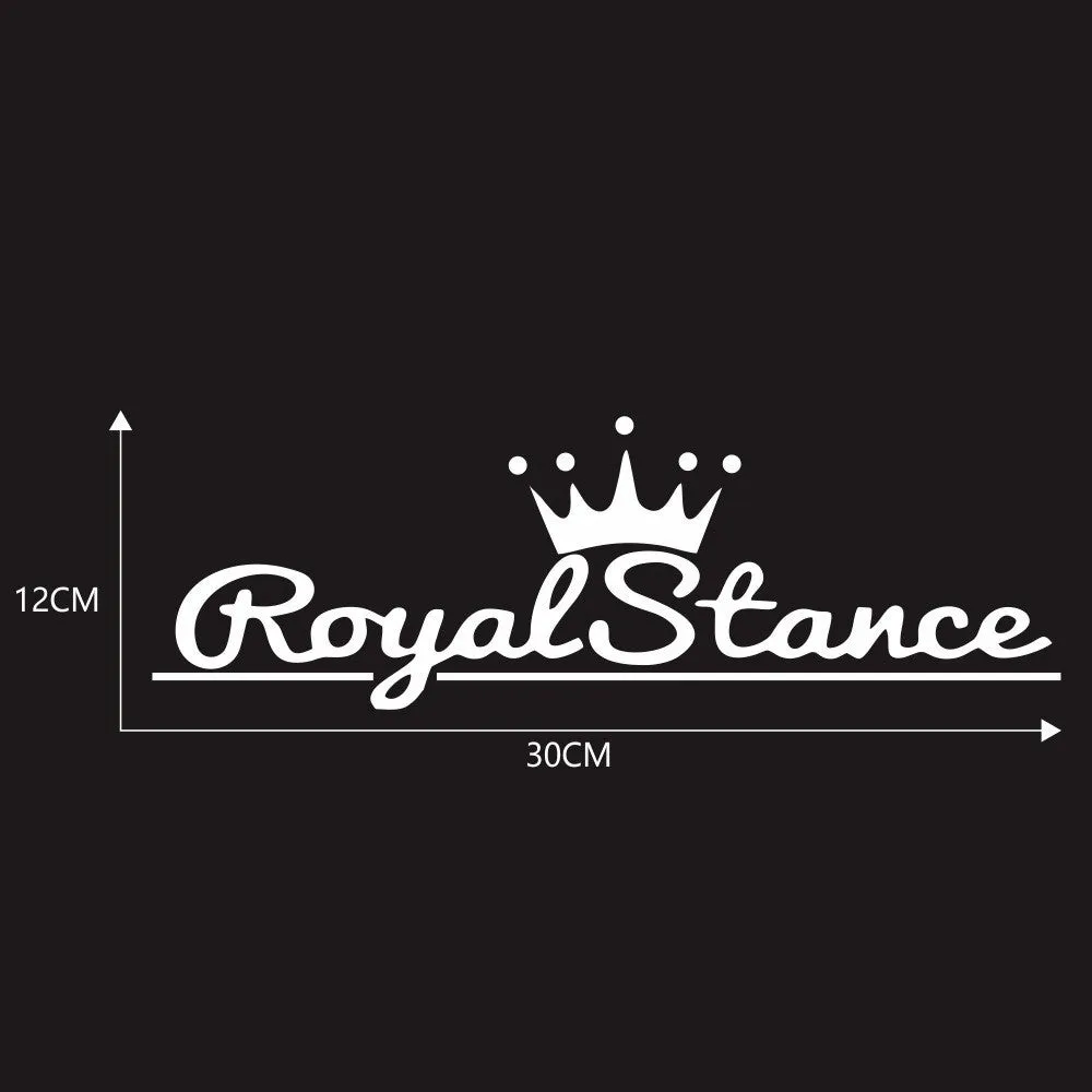 Reflective crown-shaped car sticker on vehicle windscreen showing colourful vinyl design