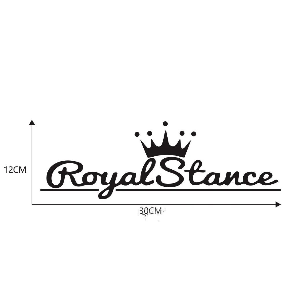 Reflective crown-shaped car sticker on vehicle windscreen showing colourful vinyl design