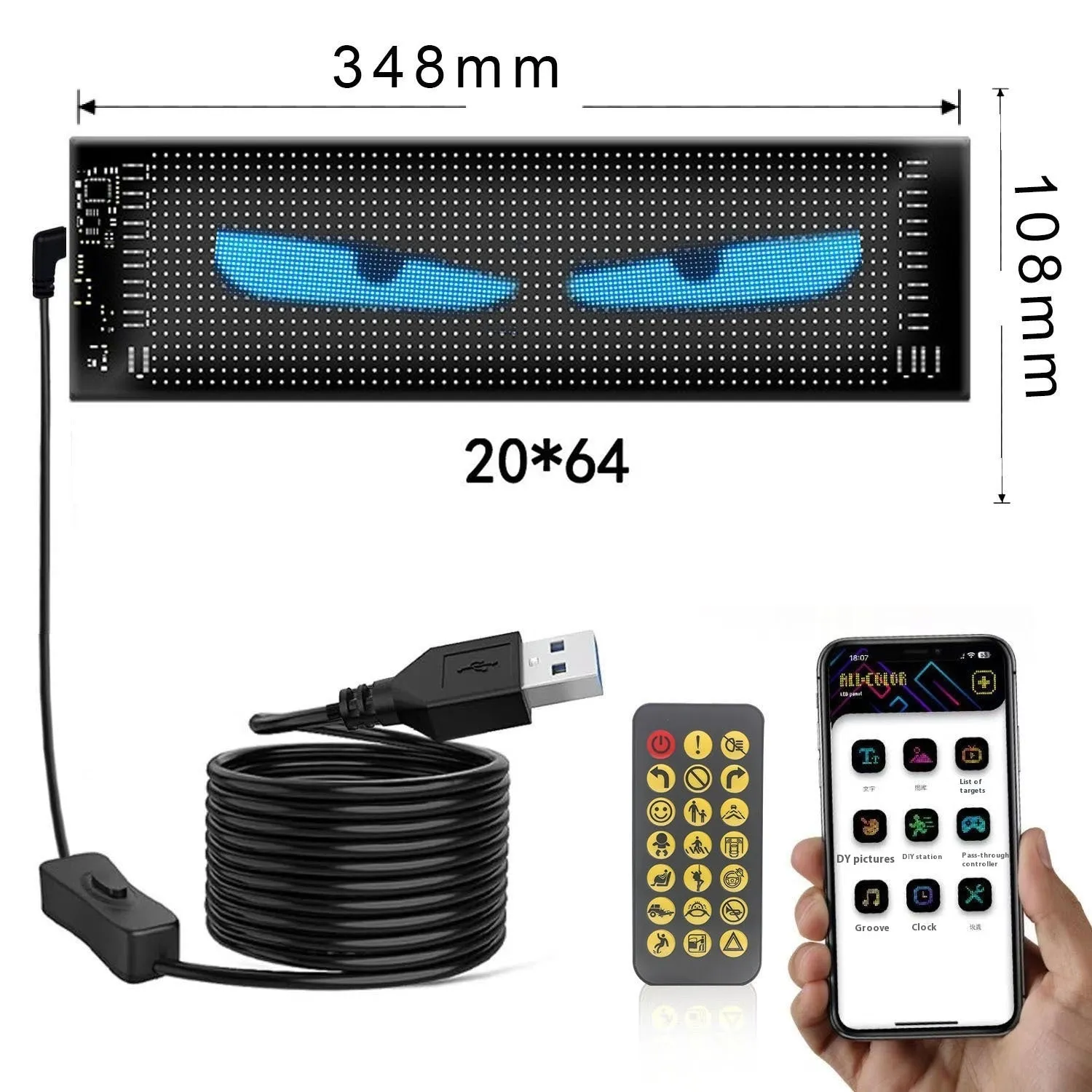Car flexible advertising Bluetooth smart screen with PU FPCB material, Magic Color finish, general vehicle fit