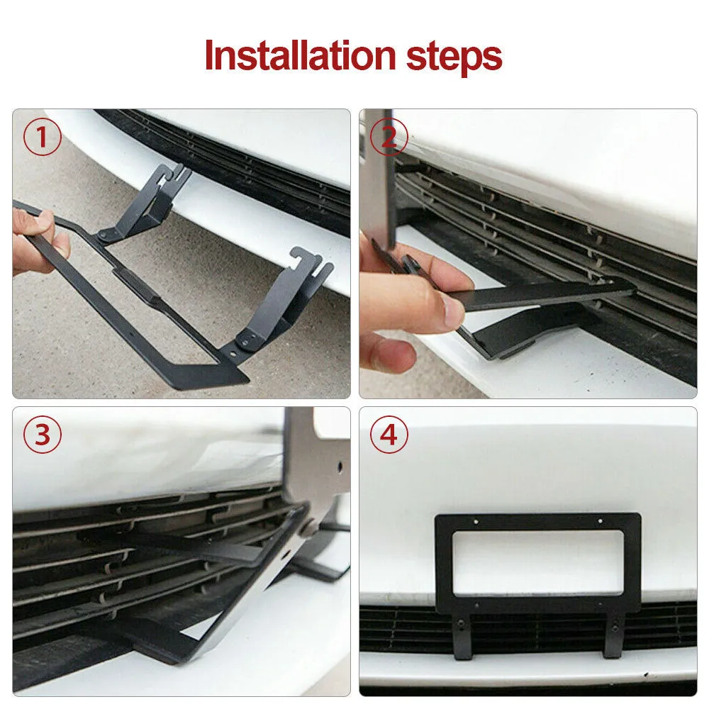 American-style license plate bracket in brushed aluminium alloy for Tesla Model 3 and Model Y