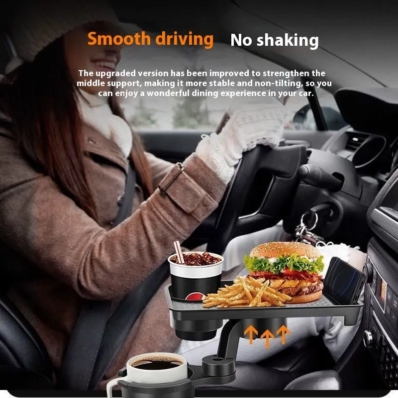 Black car dinner plate tray cup holder for central control cup position