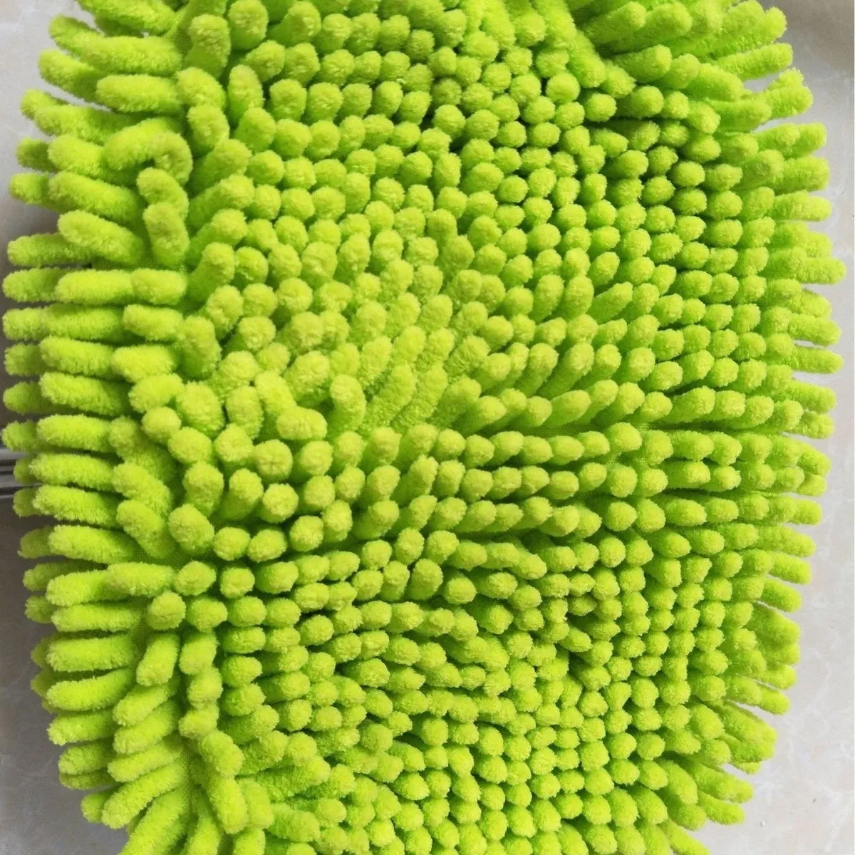 Three sections aluminium alloy telescopic car mop with green cotton head for car washing