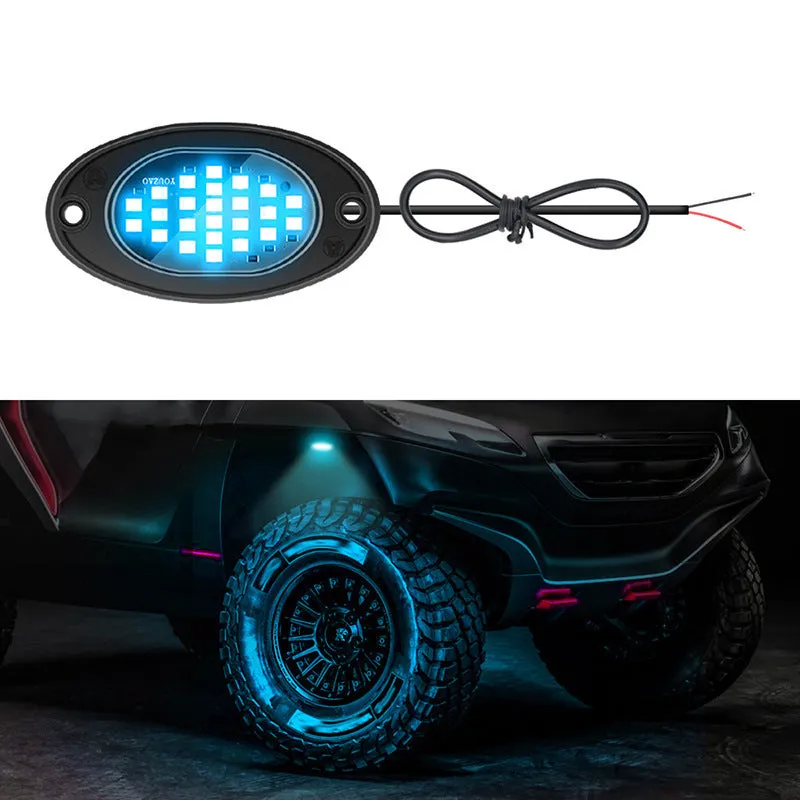 12V car LED chassis ambience light with ABS housing in blue colour option for underbody vehicle decoration.