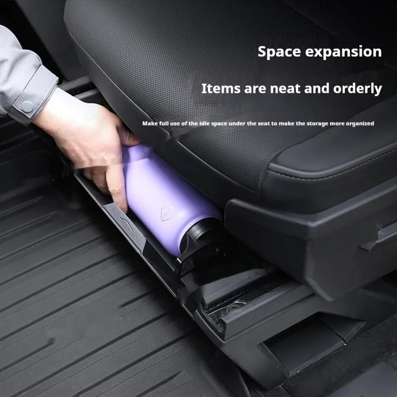 Tesla Model Y front seat lower storage box with silica gel pad and carry handle