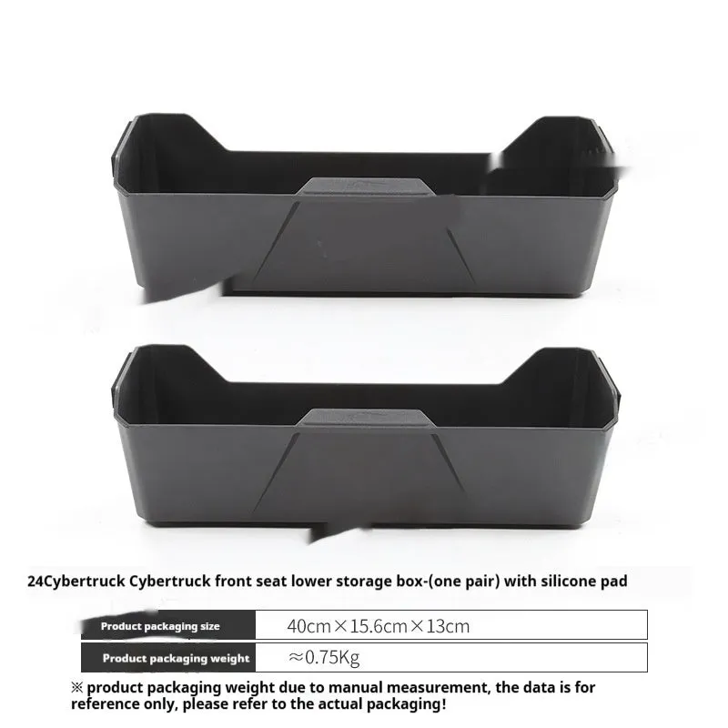 Tesla Model Y front seat lower storage box with silica gel pad and carry handle
