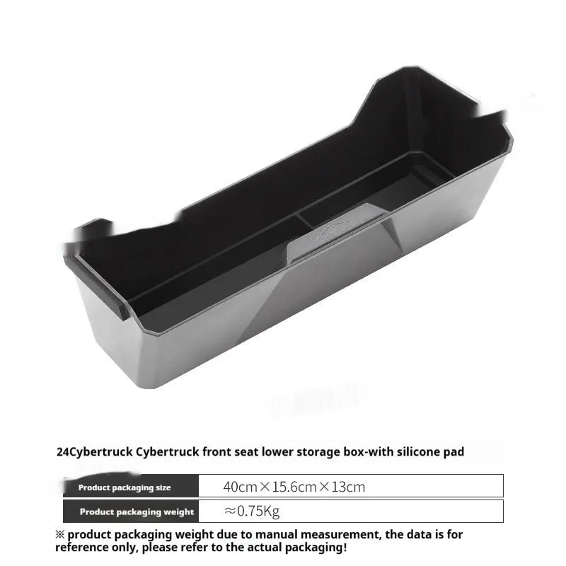 Tesla Model Y front seat lower storage box with silica gel pad and carry handle