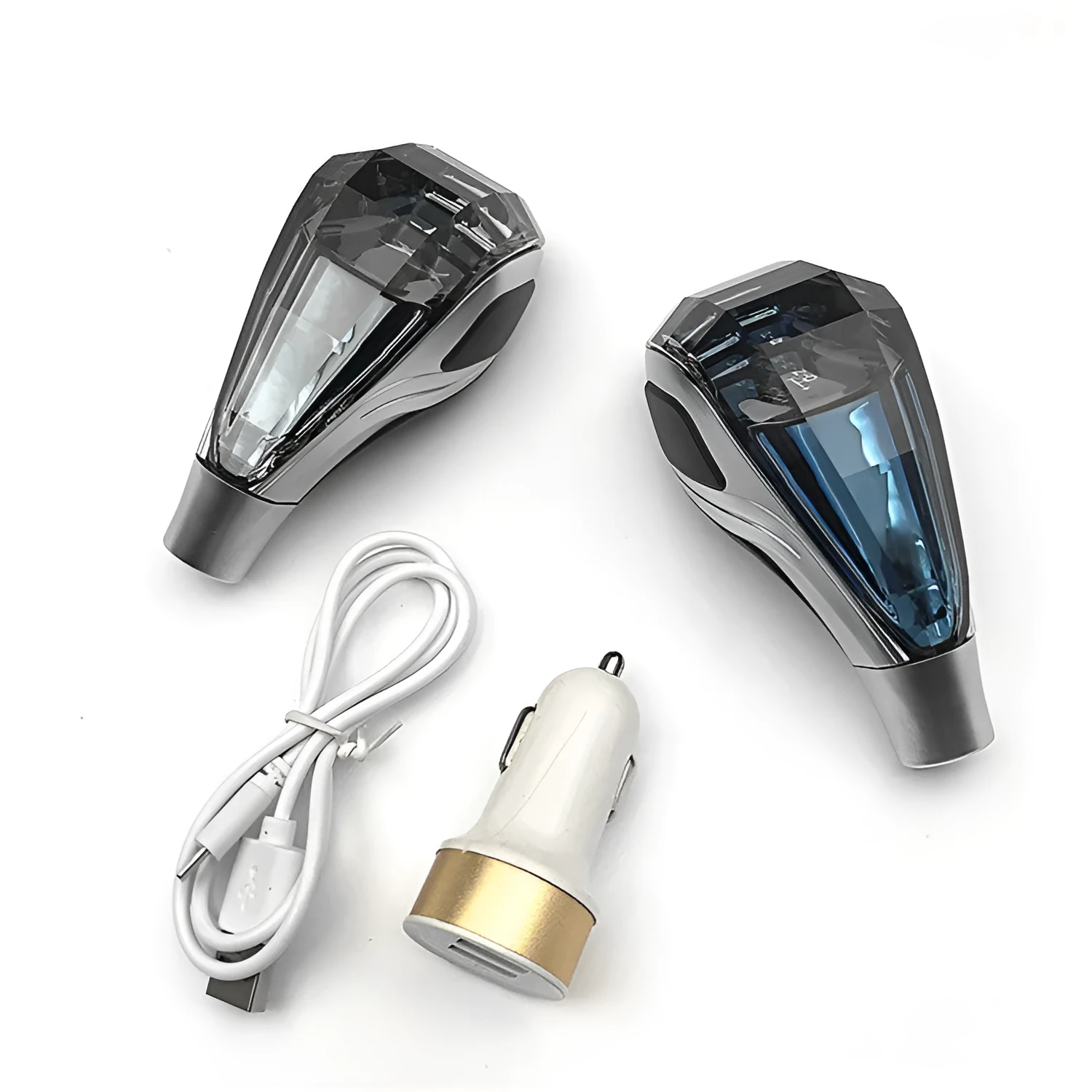 Crystal touch sensing luminous gear head with metal matte finish and colourful LED lighting