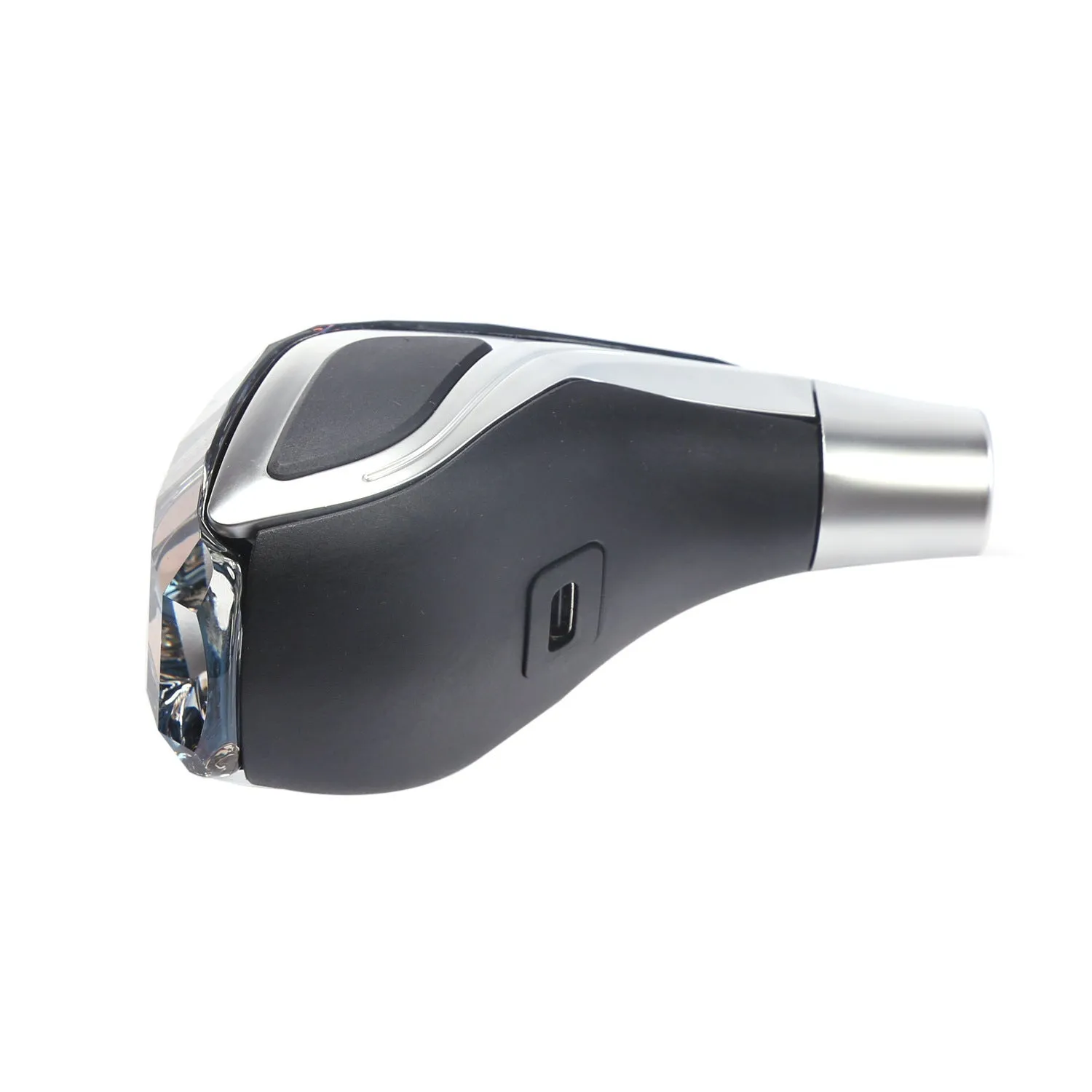 Crystal touch sensing luminous gear head with metal matte finish and colourful LED lighting