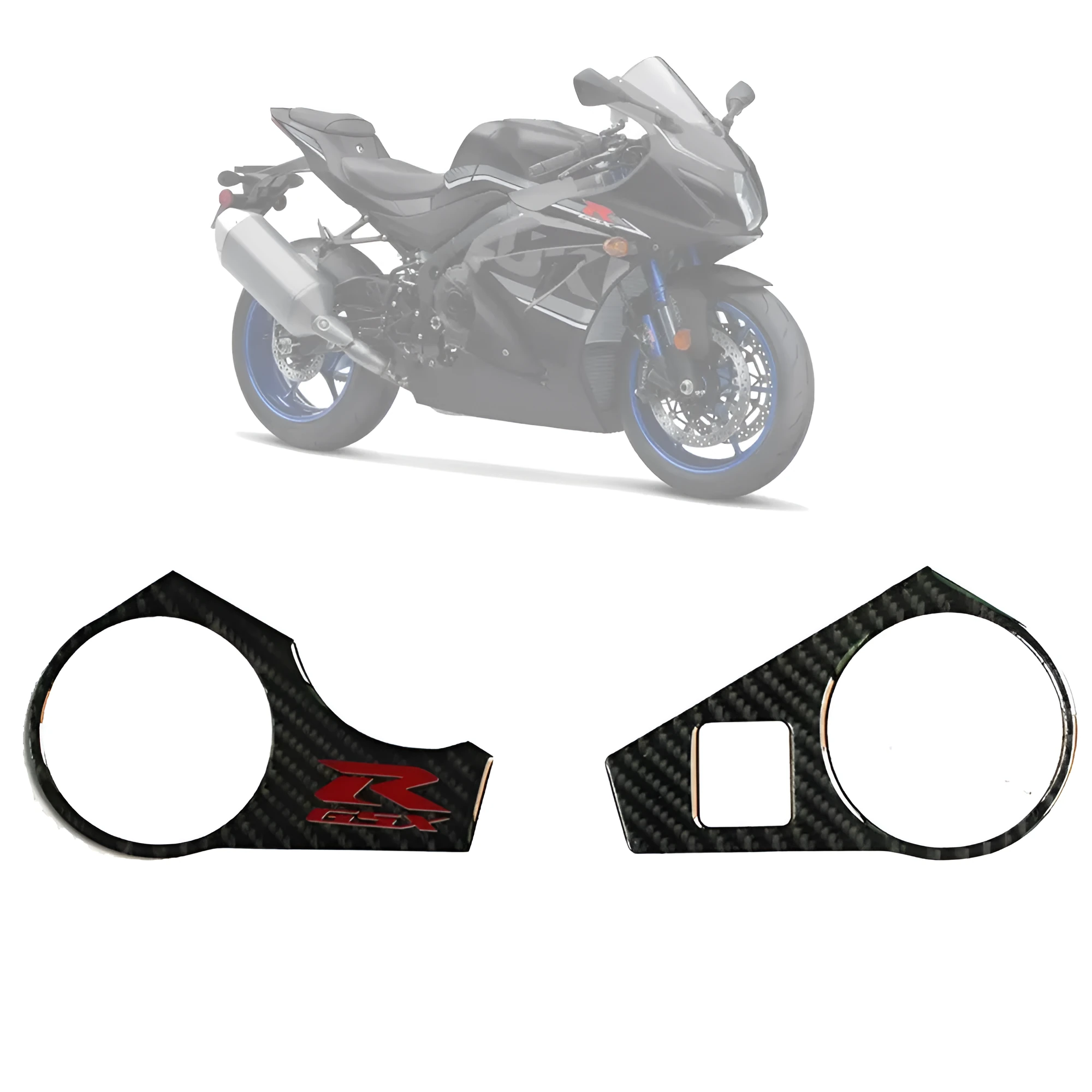 Black carbon fibre pattern motorcycle sticker for SUZUKI GSXR1000 L1 upper plate.