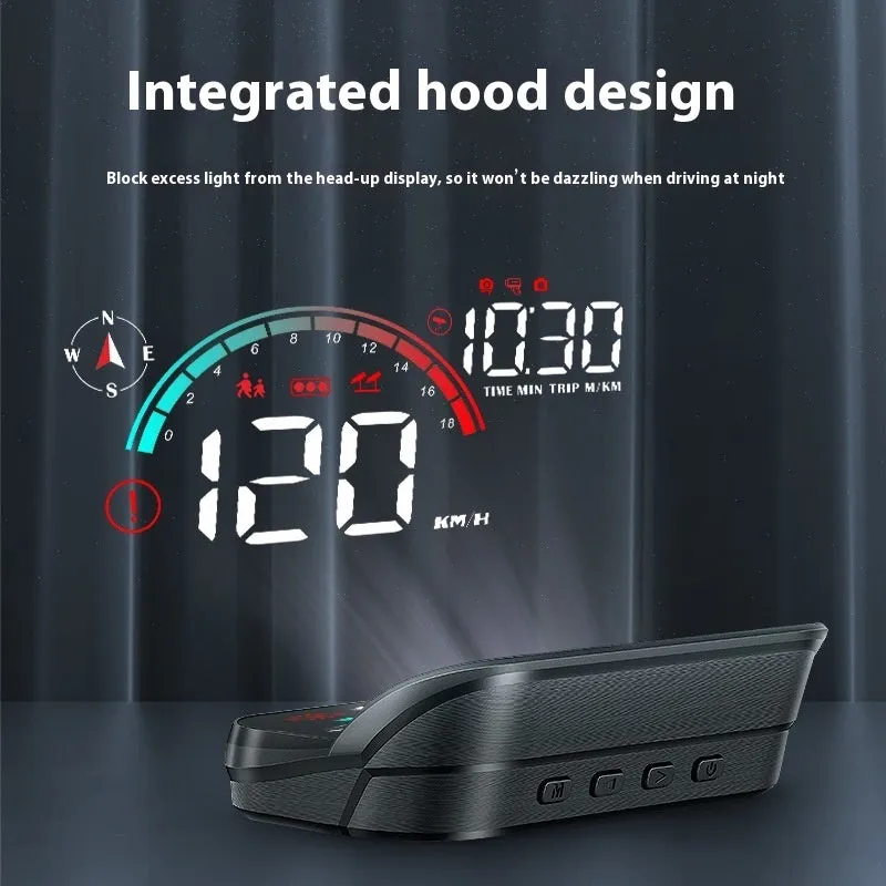 M22 GPS HUD head-up display with 3.5in HD LED screen and universal OBD cable for car dashboard
