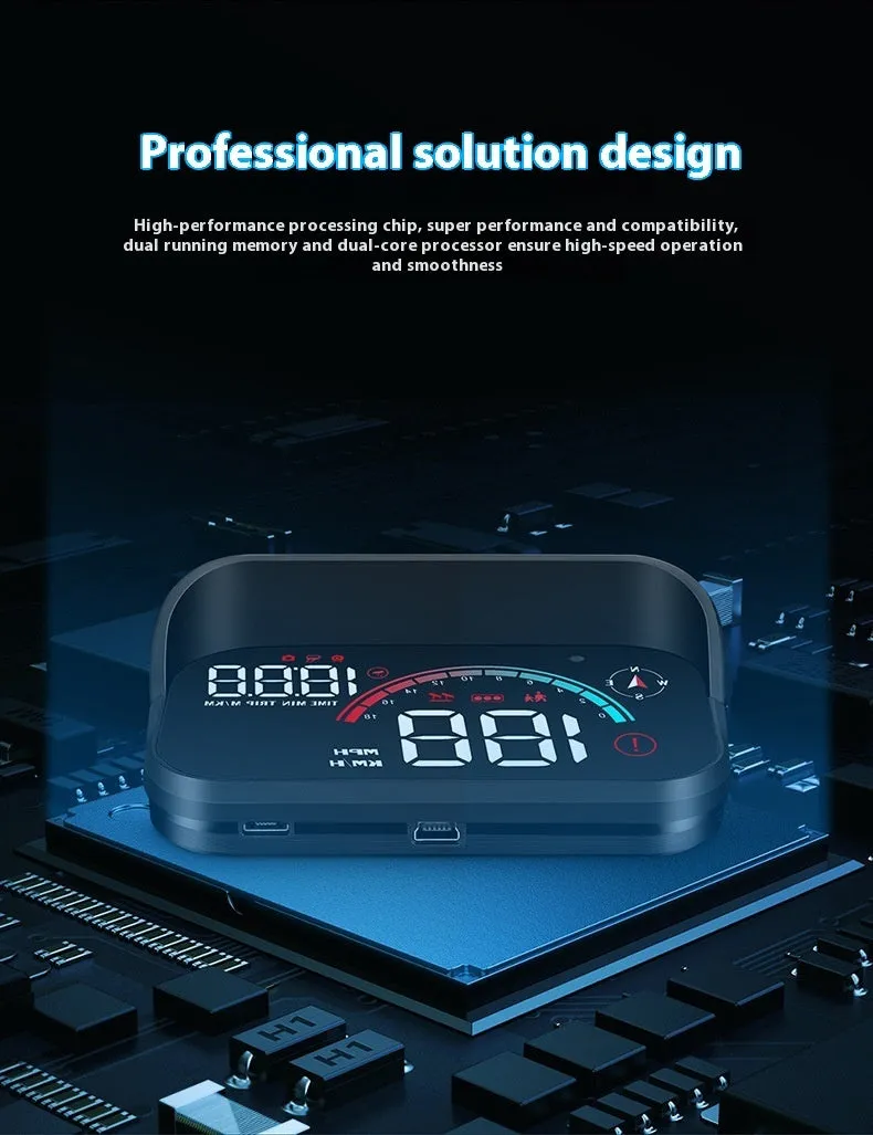 M22 GPS HUD head-up display with 3.5in HD LED screen and universal OBD cable for car dashboard
