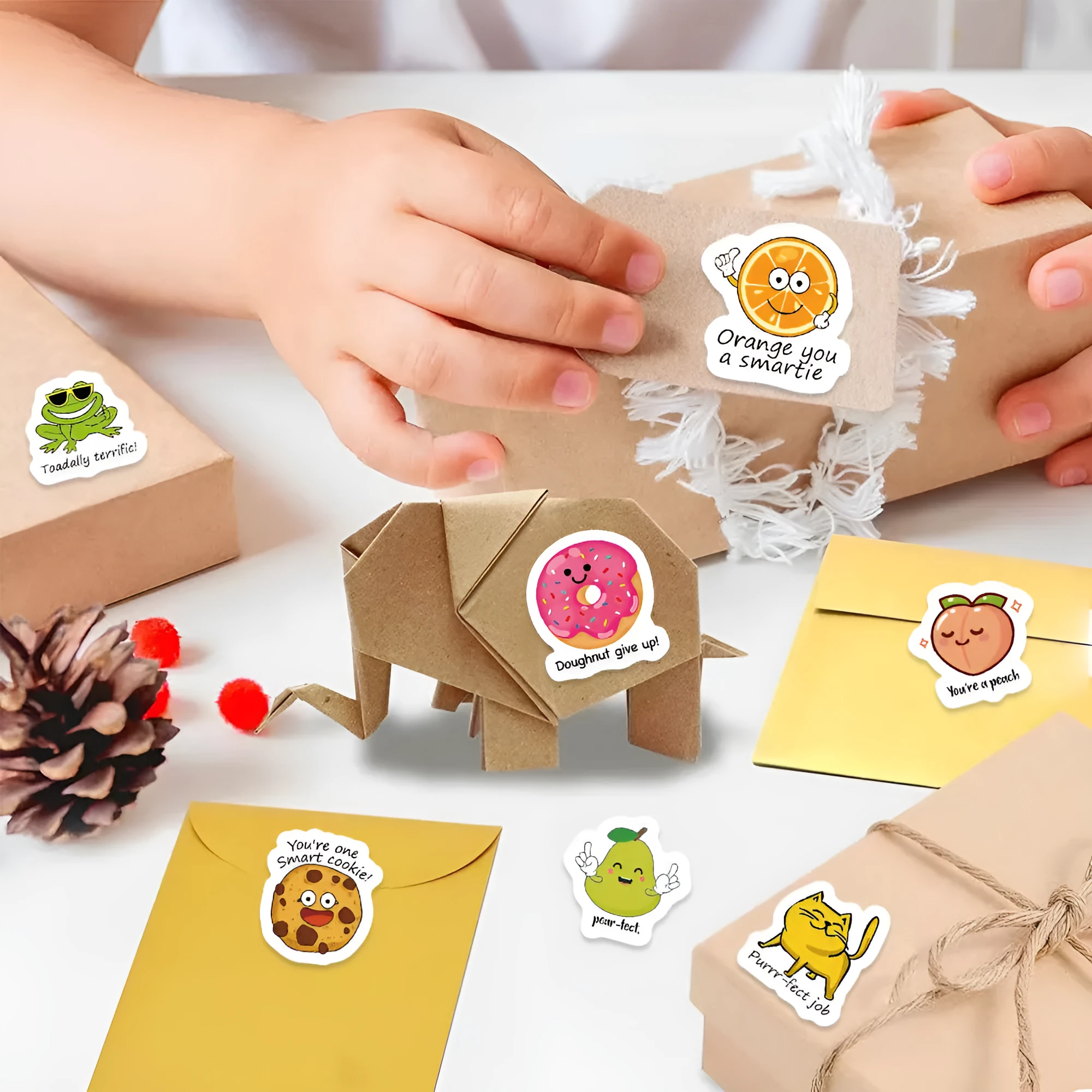 Reward Series DIY Children's Toy Stickers roll white paper printed cute designs 500 sheets