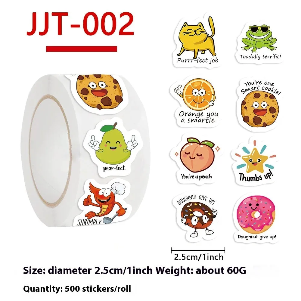 Reward Series DIY Children's Toy Stickers roll white paper printed cute designs 500 sheets