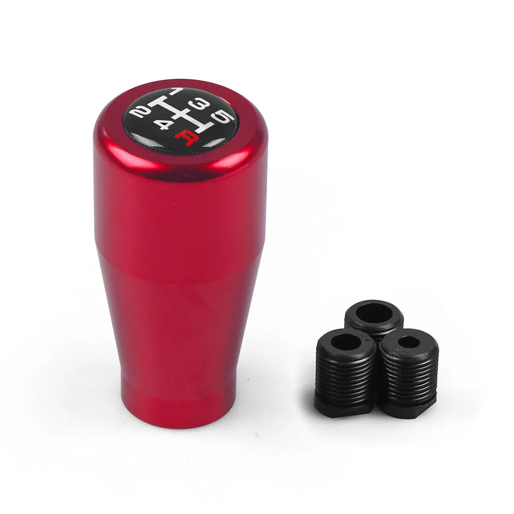 Aluminium alloy universal gear head shift knob in five colours with three adapters for manual cars