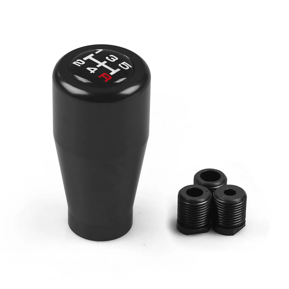 Aluminium alloy universal gear head shift knob in five colours with three adapters for manual cars