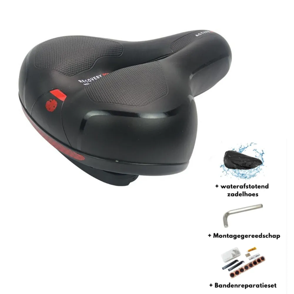 Thickened soft silicone bicycle saddle cushion with PU leather cover and included wrench