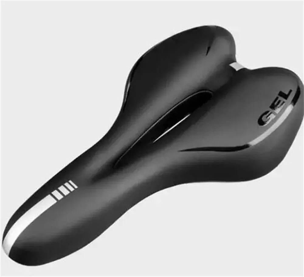Thickened soft silicone bicycle saddle cushion with PU leather cover and included wrench