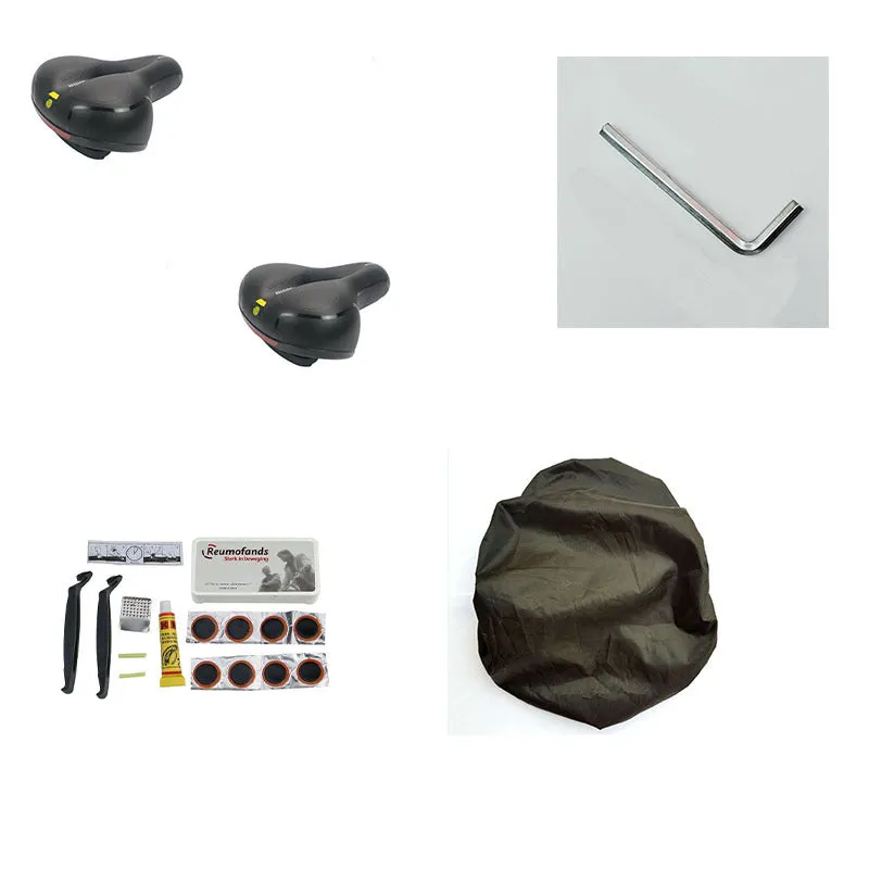 Thickened soft silicone bicycle saddle cushion with PU leather cover and included wrench