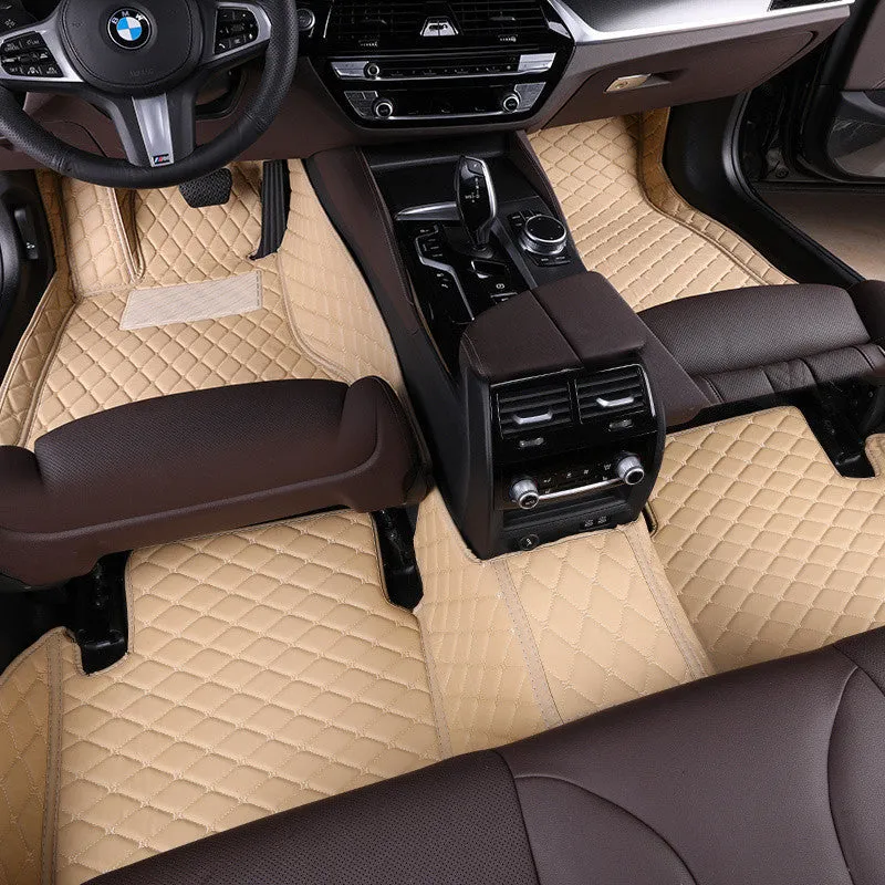 Gray TPE XPE car floor mat for five seats with odourless non-slip surface