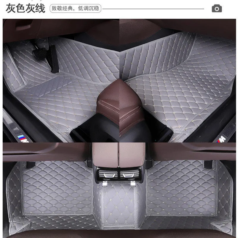 Gray TPE XPE car floor mat for five seats with odourless non-slip surface