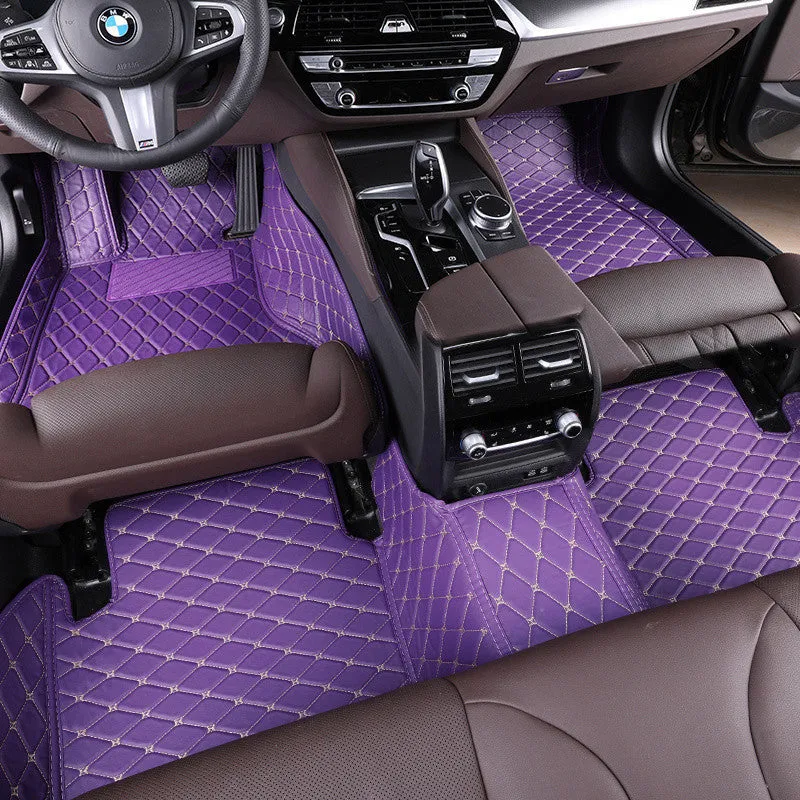 Gray TPE XPE car floor mat for five seats with odourless non-slip surface