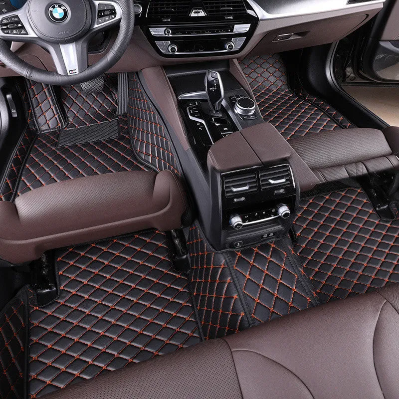Gray TPE XPE car floor mat for five seats with odourless non-slip surface