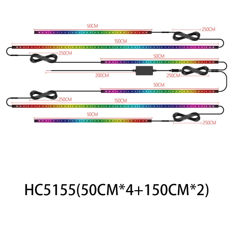 Bluetooth APP controlled magic colour streamer car chassis lights with silicone housing for universal vehicle fit