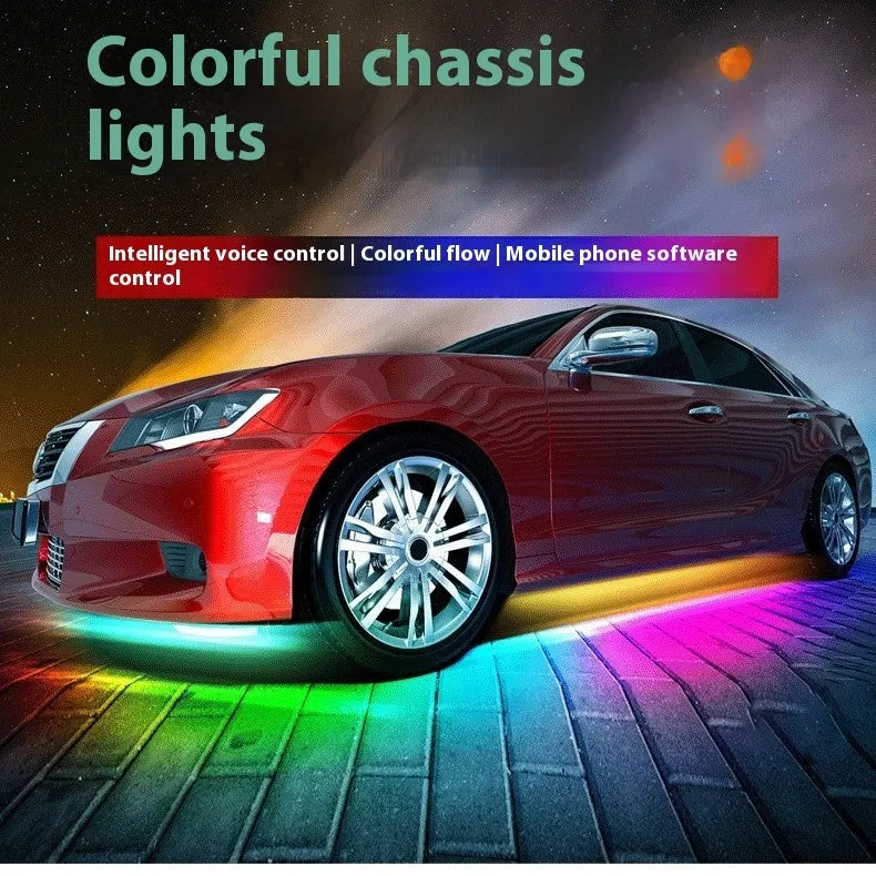 Bluetooth APP controlled magic colour streamer car chassis lights with silicone housing for universal vehicle fit