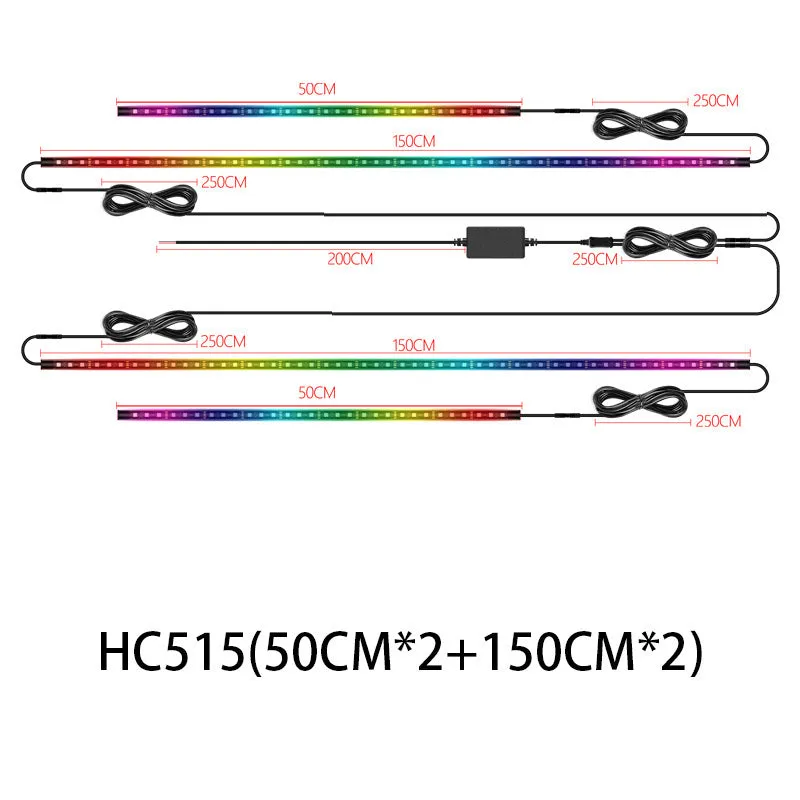 Bluetooth APP controlled magic colour streamer car chassis lights with silicone housing for universal vehicle fit