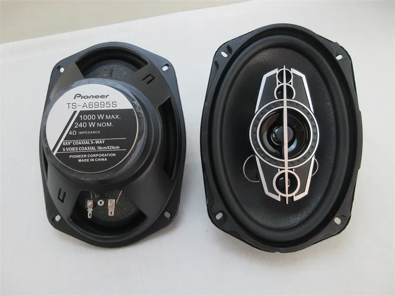 TS-A6995S 6x9 coaxial car audio speaker with rubber surround and iron basket frame