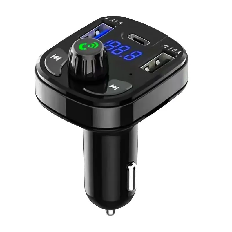 Portable Home F17 black car charger Bluetooth receiver with FM transmitter and USB ports