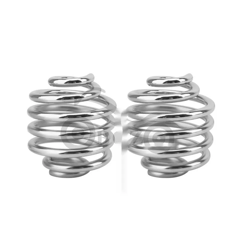 Metal electroplated motorcycle seat cushion spring clip in long round silver option