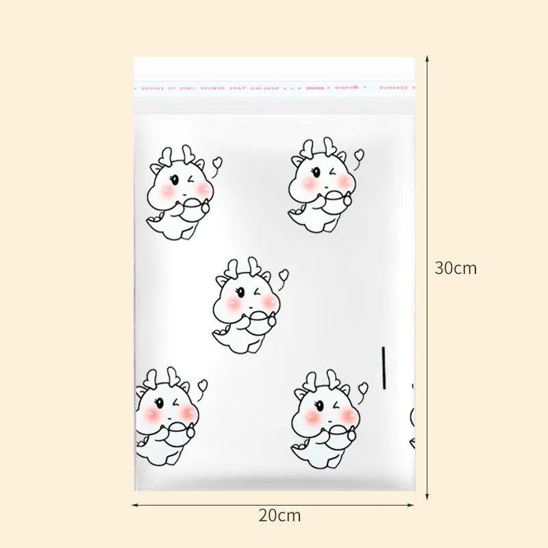 PE car trash adhesive clean bag with green foot dragon design stuck on car door panel