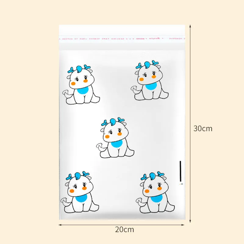 PE car trash adhesive clean bag with green foot dragon design stuck on car door panel
