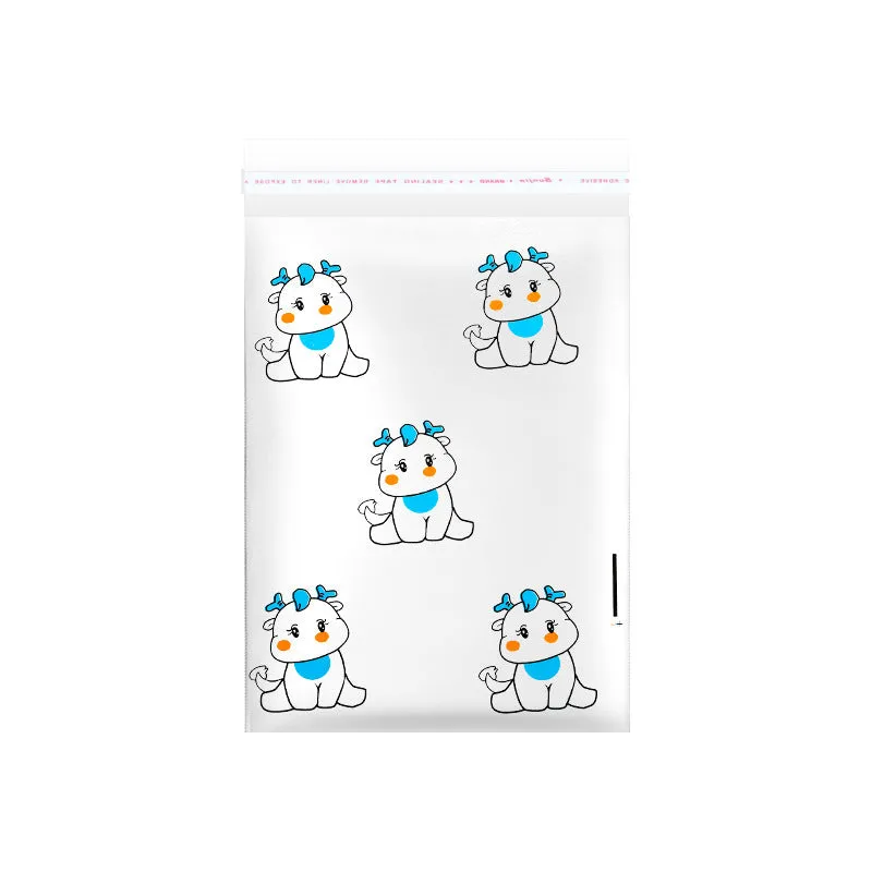 PE car trash adhesive clean bag with green foot dragon design stuck on car door panel