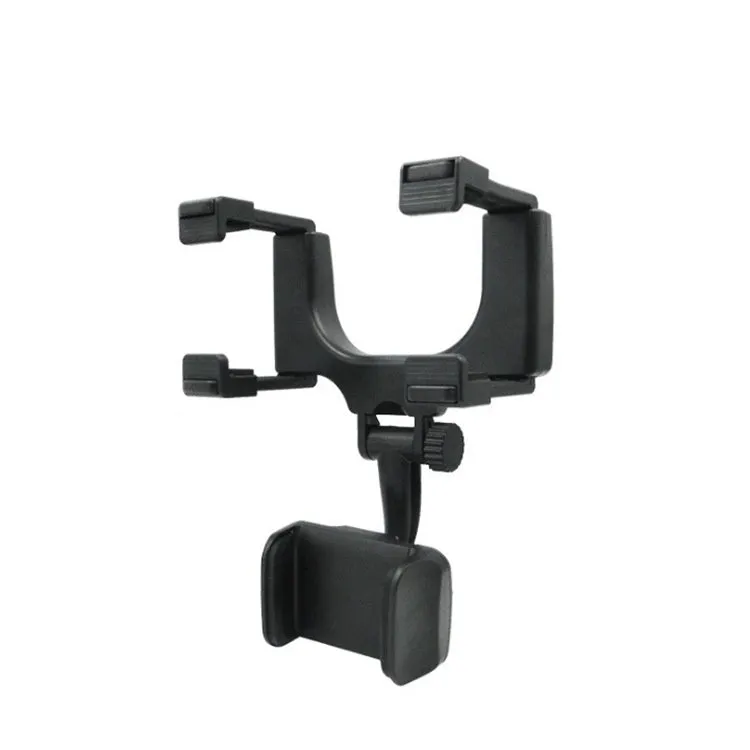 Black plastic car rearview mirror mobile phone navigation bracket and driving recorder fixing clip