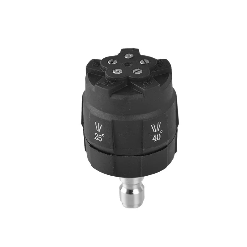 Five-in-one multi-functional spray nozzle for high-pressure water gun on white background