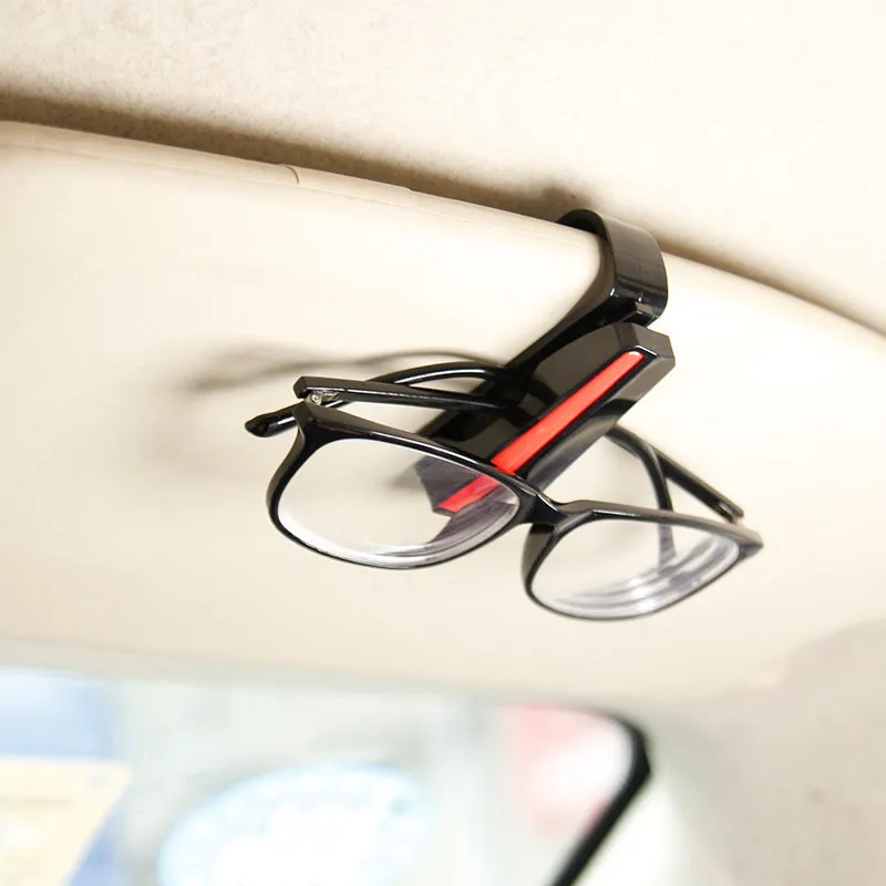 Car sunshade sunglasses holder multifunctional clip in black PC material