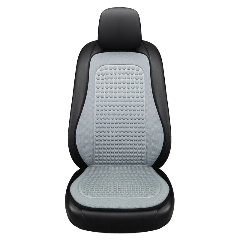 Cool Silk tie-free car seat cushion with massage function in carbon black for single seat