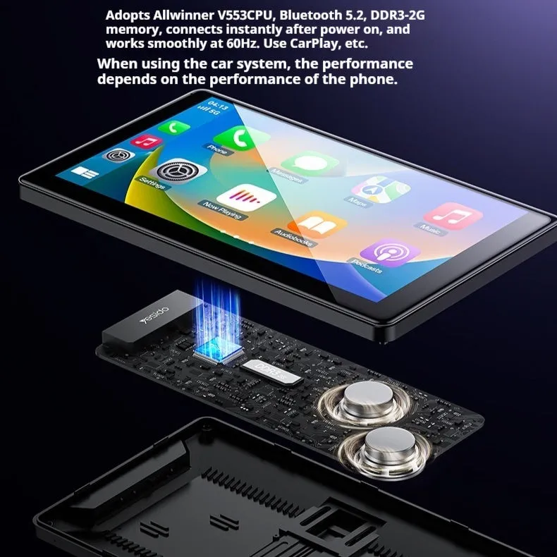 Black KM18 vehicle navigation unit with 9-inch capacitive touch screen, front and rear dual cameras, tempered glass 2.5D display