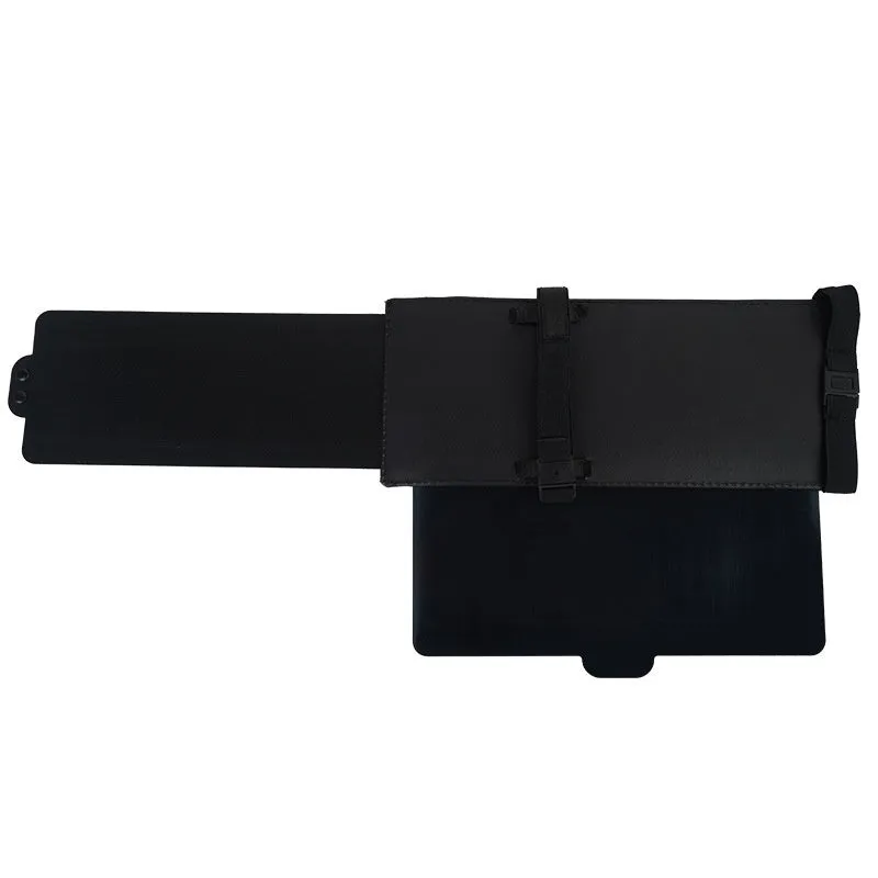 Retractable car sun shade PU leather 31x13cm anti-glare business style solid colour