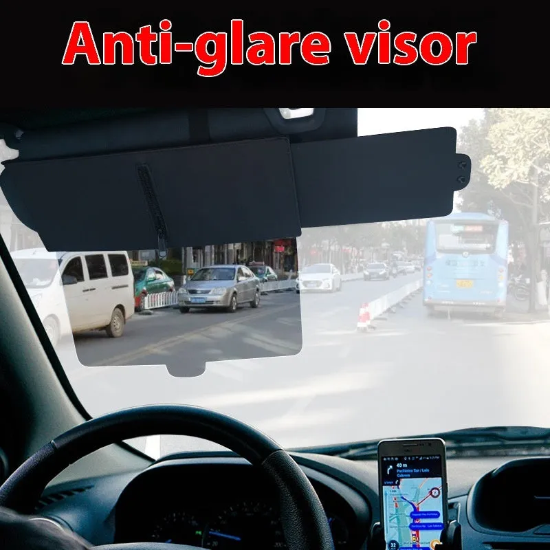 Retractable car sun shade PU leather 31x13cm anti-glare business style solid colour