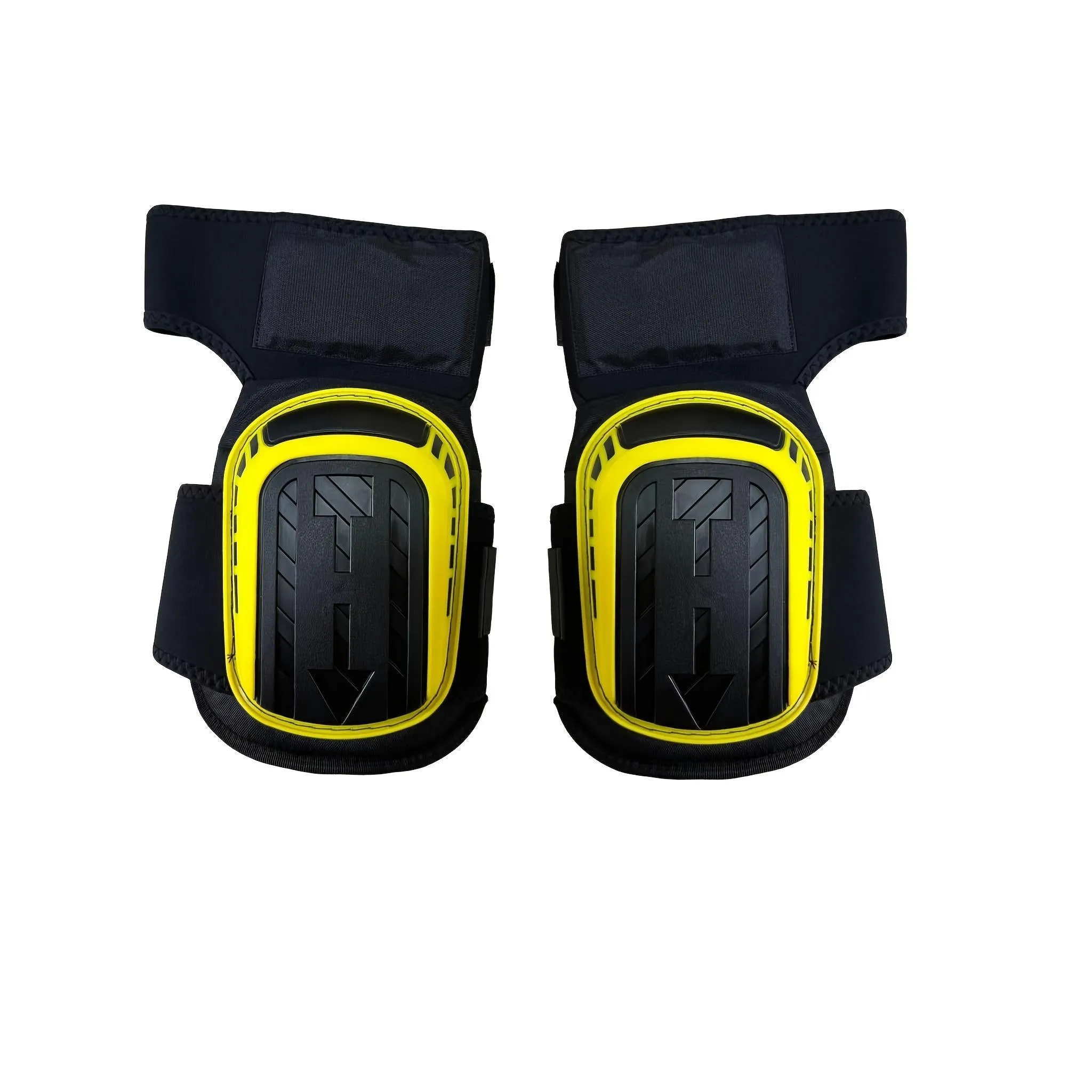 Black EVA riding motorcycle kneecap pad for drop-resistant sports protection on grey background