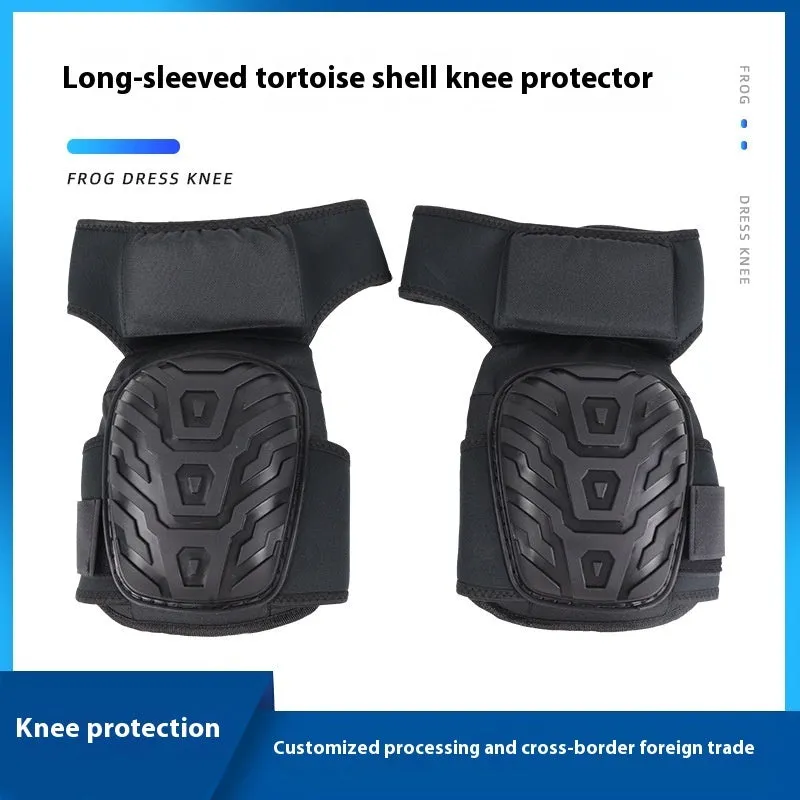 Black EVA riding motorcycle kneecap pad for drop-resistant sports protection on grey background