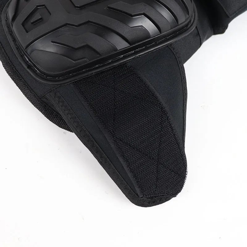 Black EVA riding motorcycle kneecap pad for drop-resistant sports protection on grey background