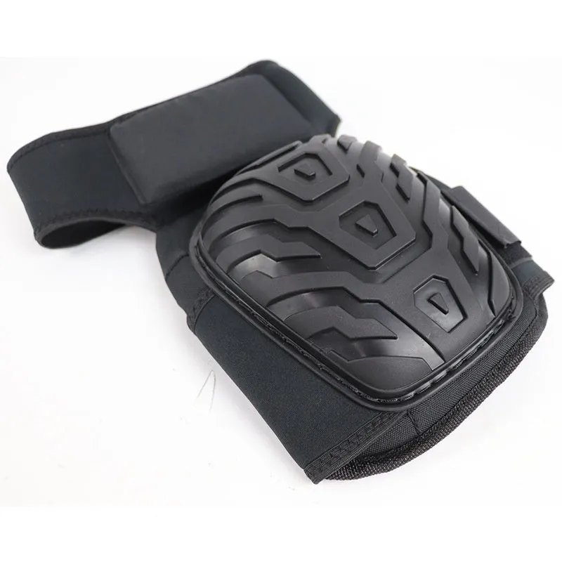 Black EVA riding motorcycle kneecap pad for drop-resistant sports protection on grey background
