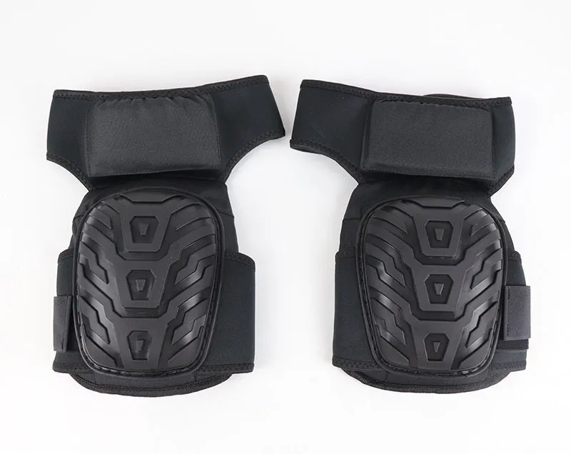 Black EVA riding motorcycle kneecap pad for drop-resistant sports protection on grey background