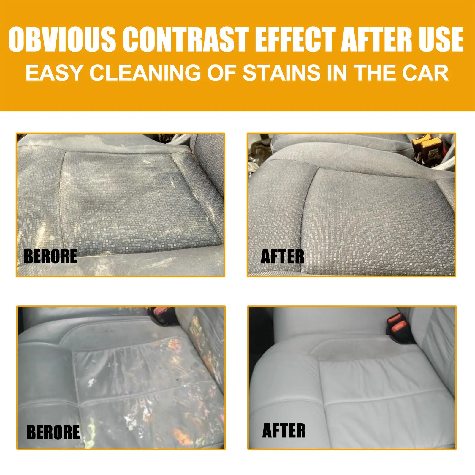 Car multifunction foamed cleaner 100ml set with bottle, sponge, and towel for auto cleaning