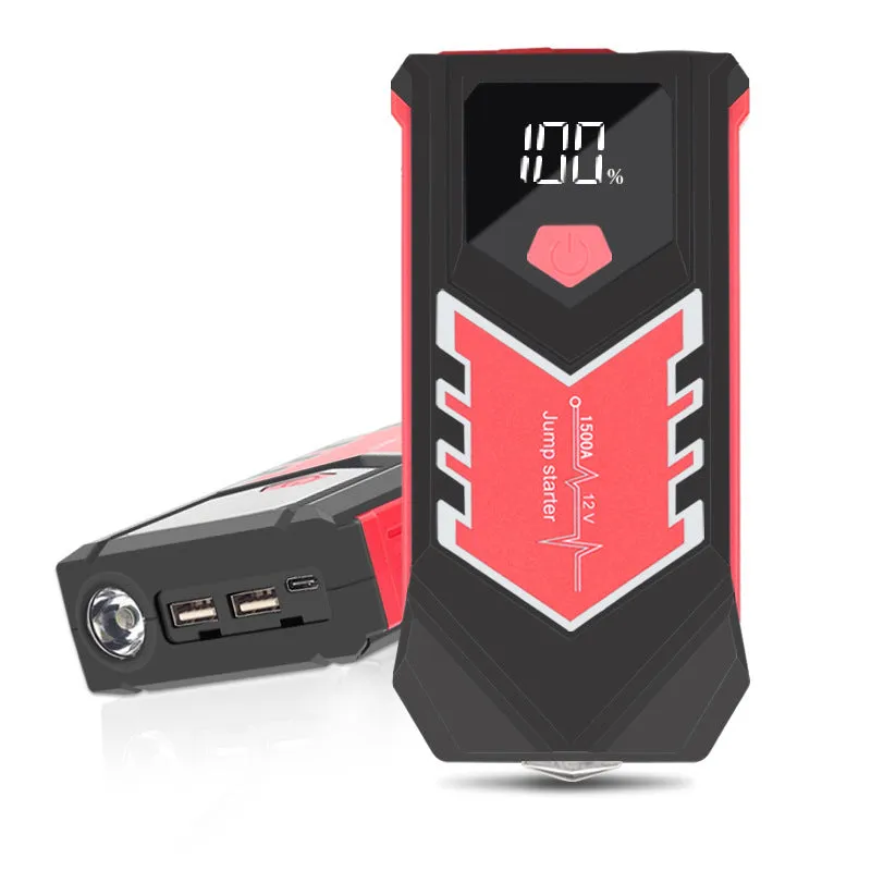 8000mAh automobile emergency start power source with smart clips and charging kit in toolbox