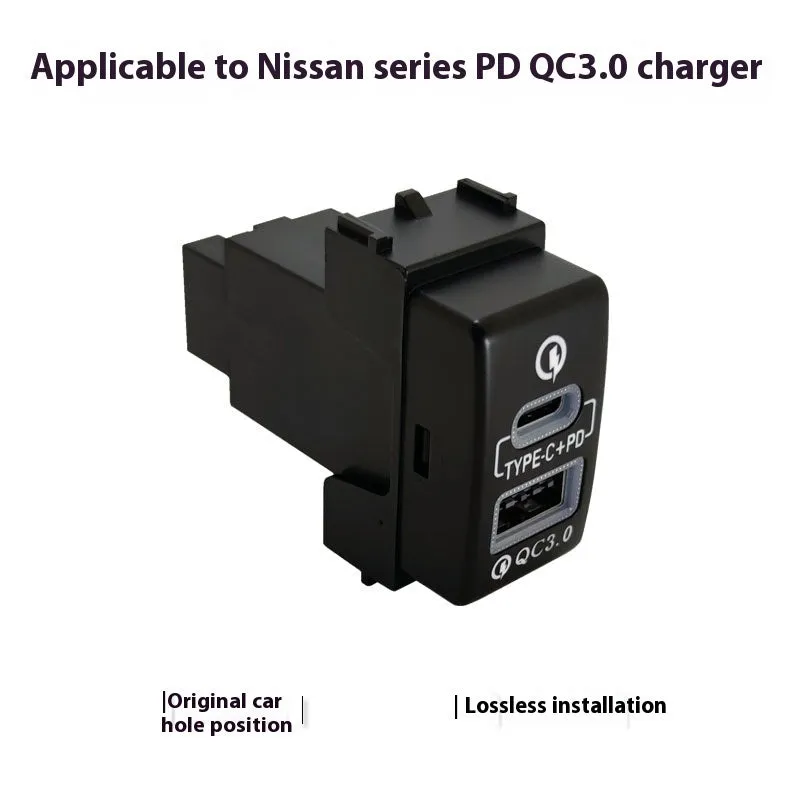 Portable QC3.0 double fast charge car charger with snap-on design for vehicle use